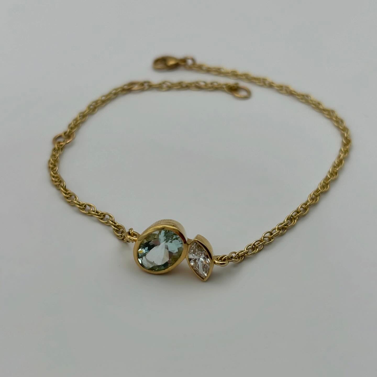 Aquamarine and Diamond Bracelet