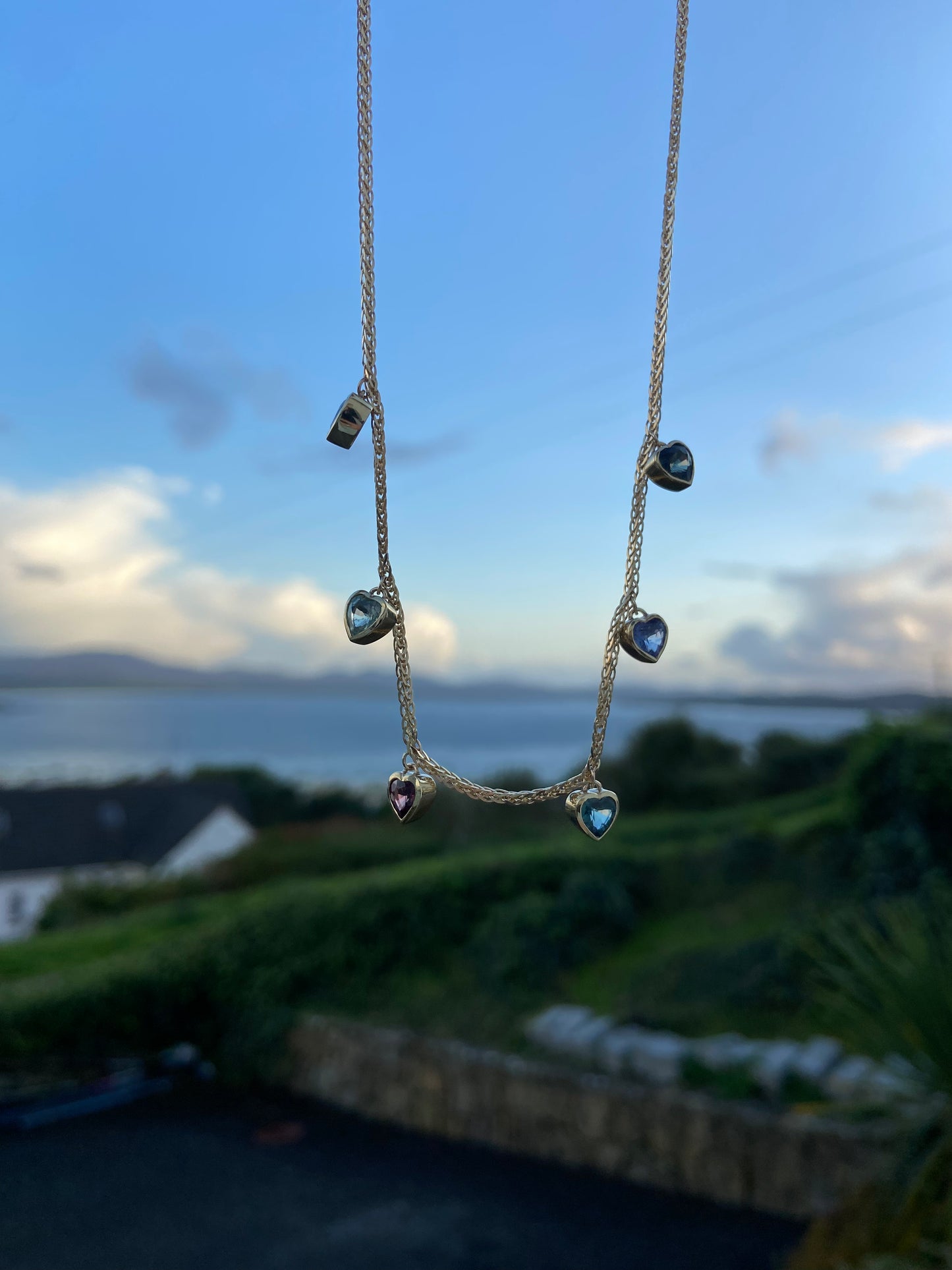 Sapphire Heart 9k Gold Chain