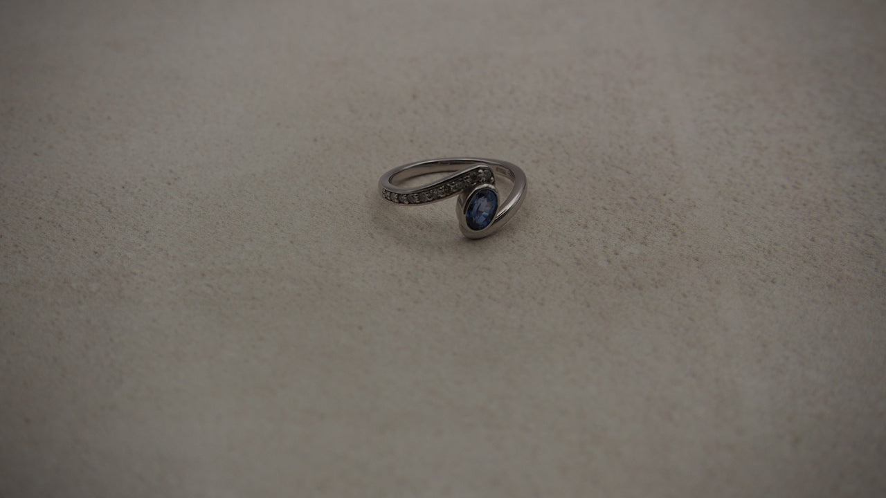 Sapphire White Gold 9k Ring