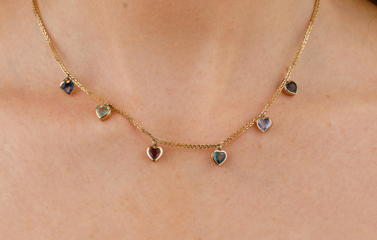Sapphire Heart 9k Gold Chain
