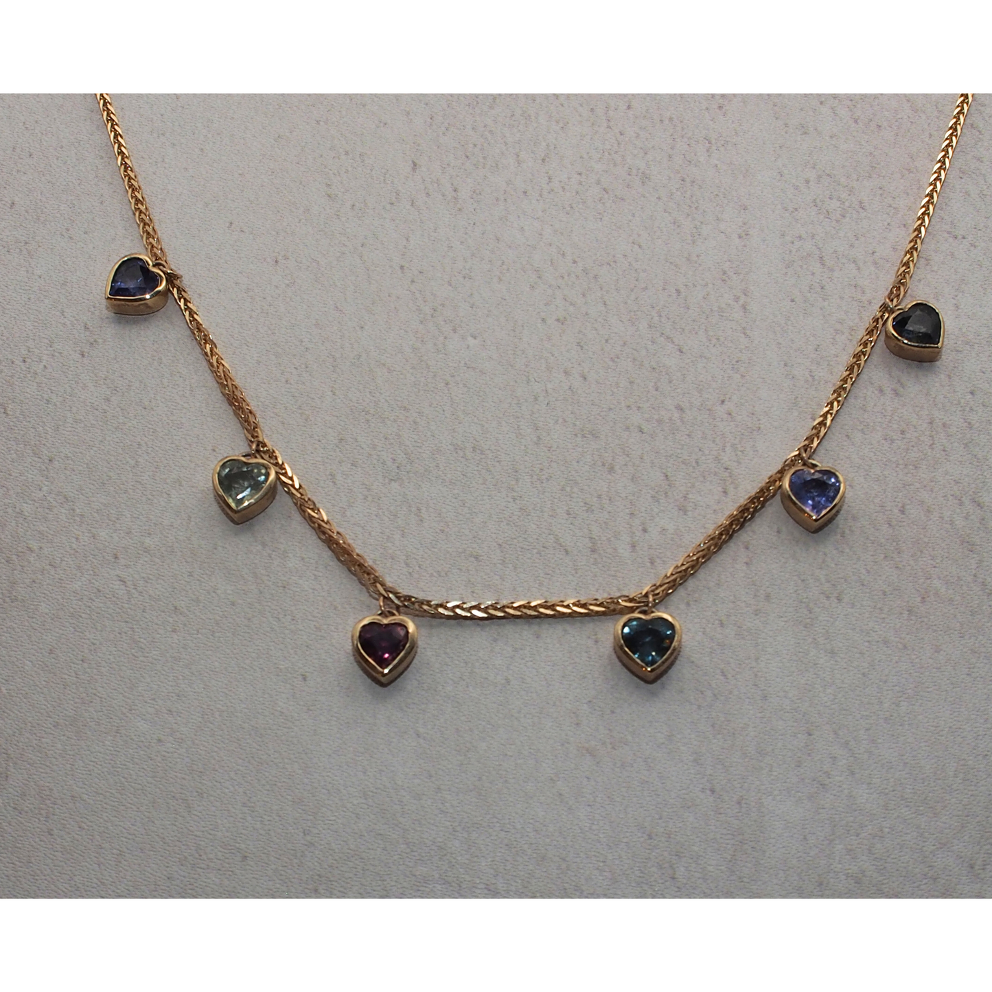 Sapphire Heart 9k Gold Chain
