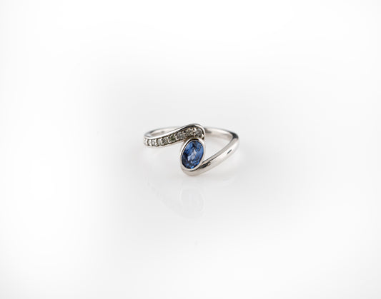 Sapphire White Gold 9k Ring