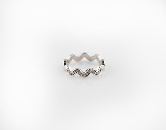 Wave Style Diamond Ring