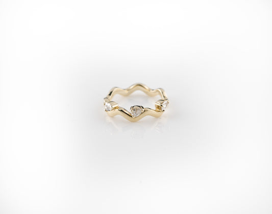 Wave Style Pear Diamond Ring