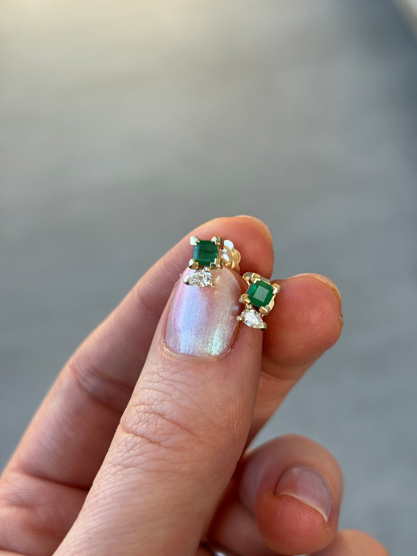 Emerald and Diamond Earrings