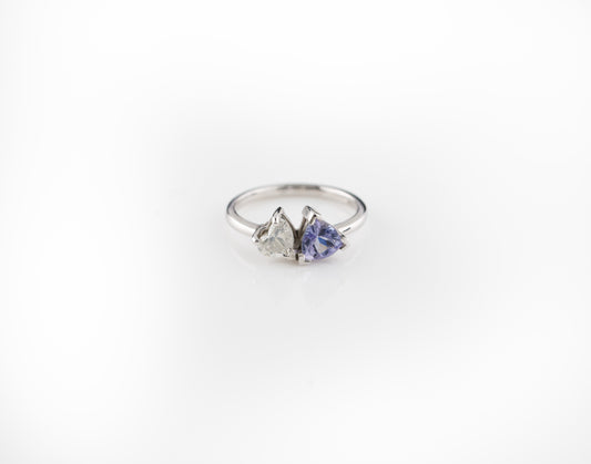 Diamond and Tanzanite Toi et Moi