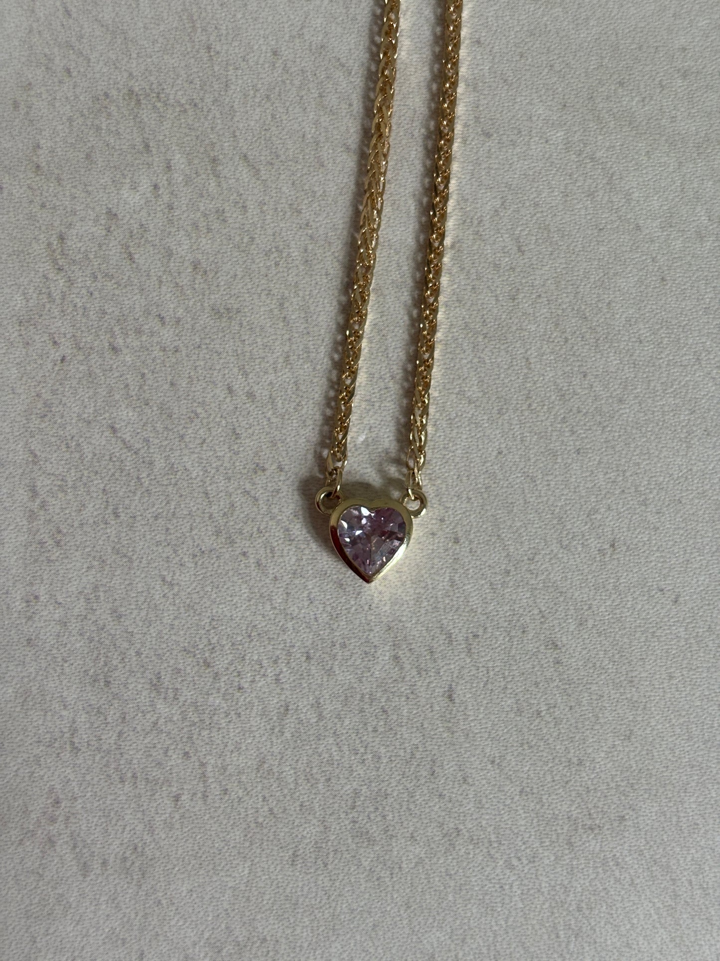 Pink Sapphire Heart Necklace