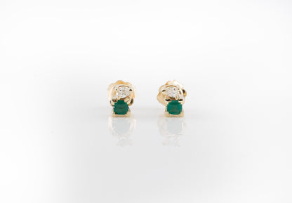 Emerald and Diamond Earrings