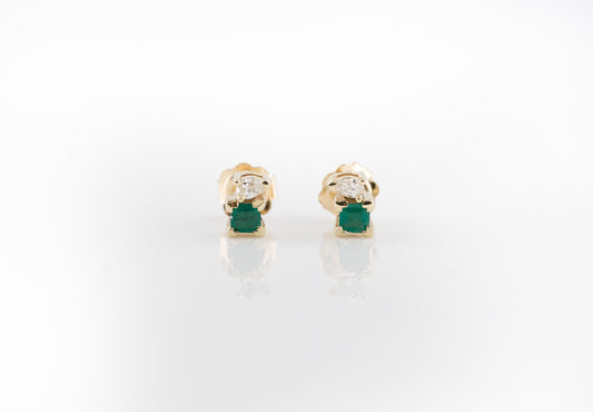 Emerald and Diamond Earrings