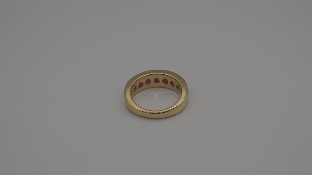 Ruby Half Eternity 9k Gold Ring