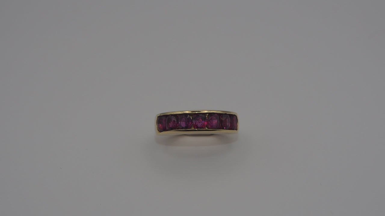 Ruby Half Eternity 9k Gold Ring