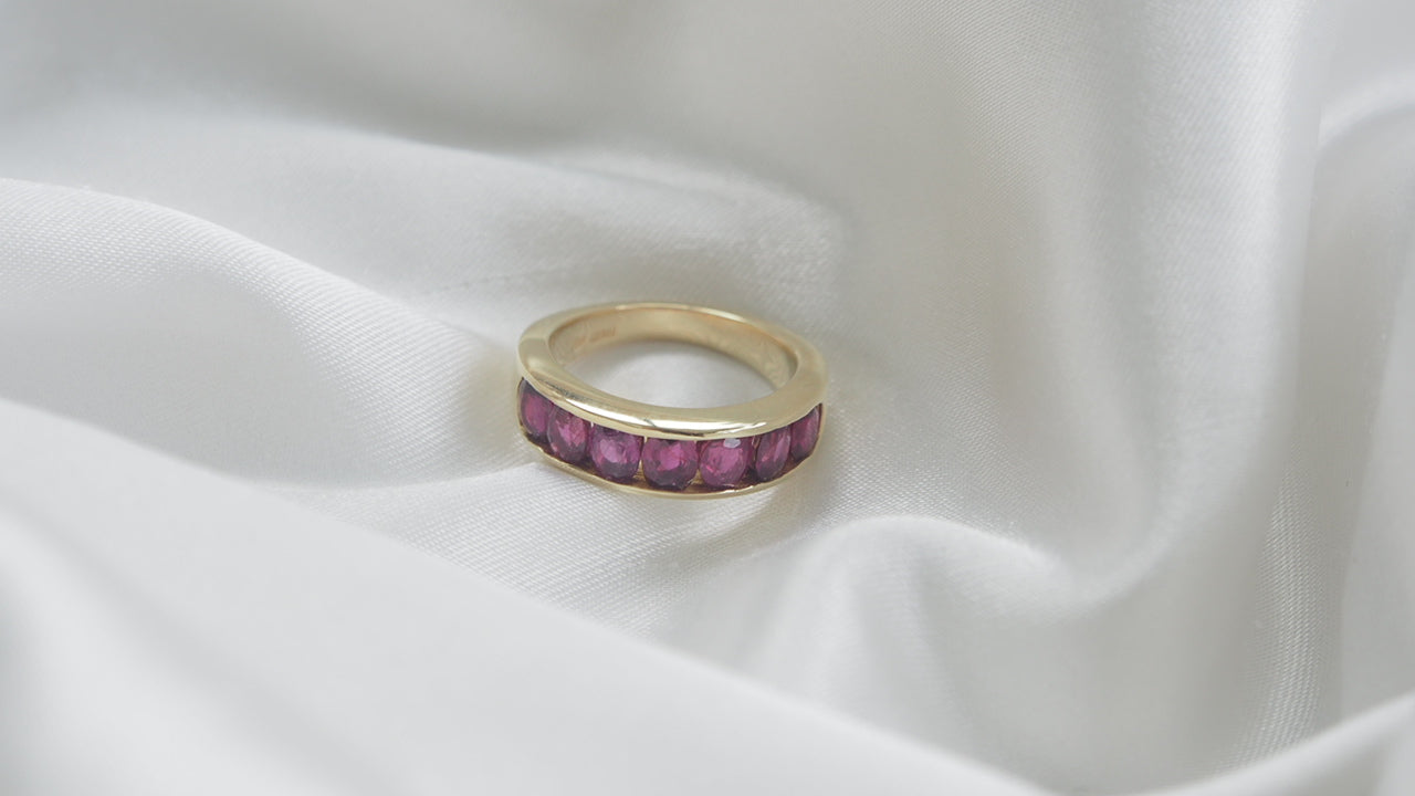 Ruby Half Eternity 9k Gold Ring