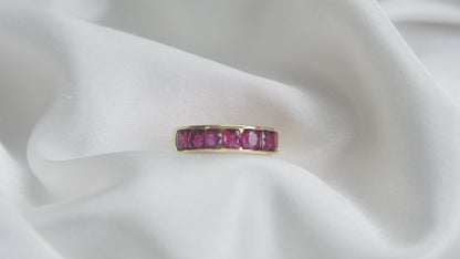 Ruby Half Eternity 9k Gold Ring