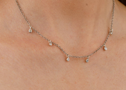 Pear Drop Diamond Necklace (6 stone)