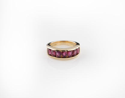 Ruby Half Eternity 9k Gold Ring