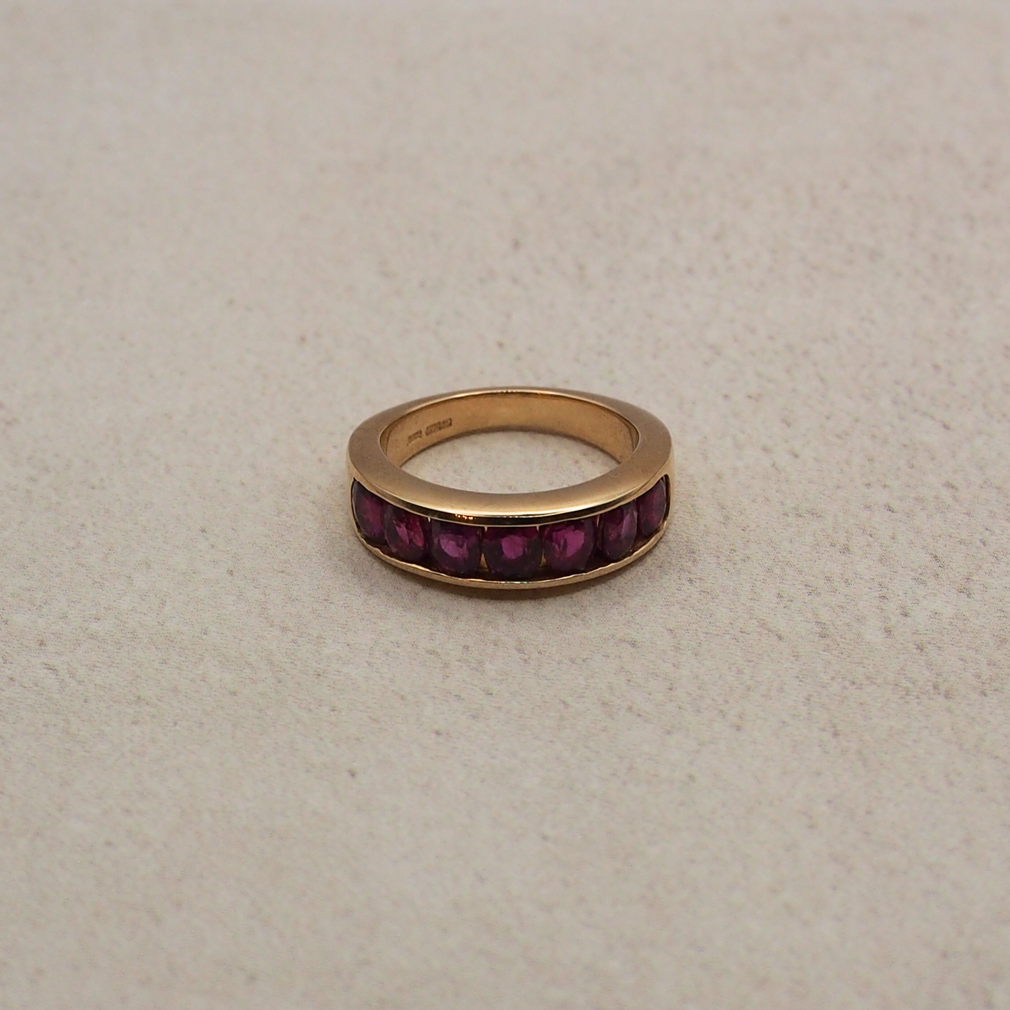 Ruby Half Eternity 9k Gold Ring