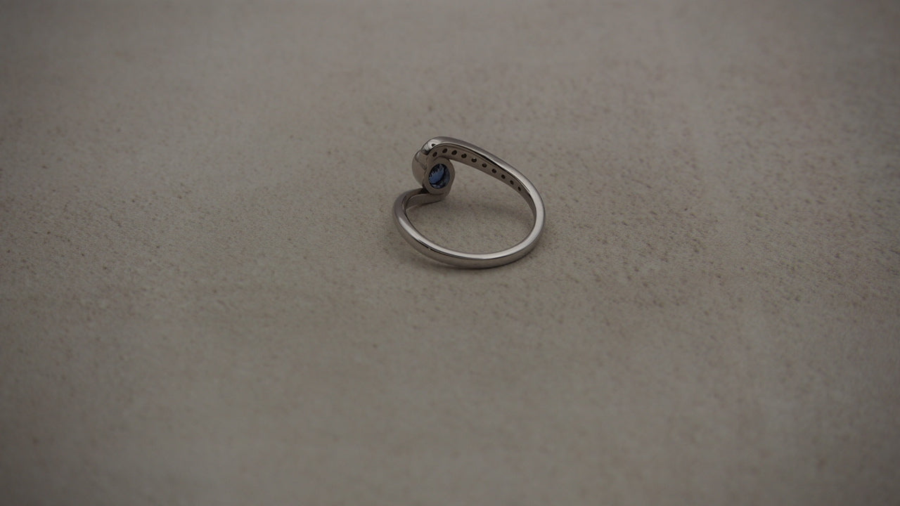 Sapphire White Gold 9k Ring