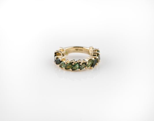 Tourmaline Eternity 9k Gold Ring