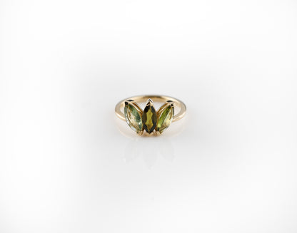 Tourmaline Trilogy 9k Gold Ring