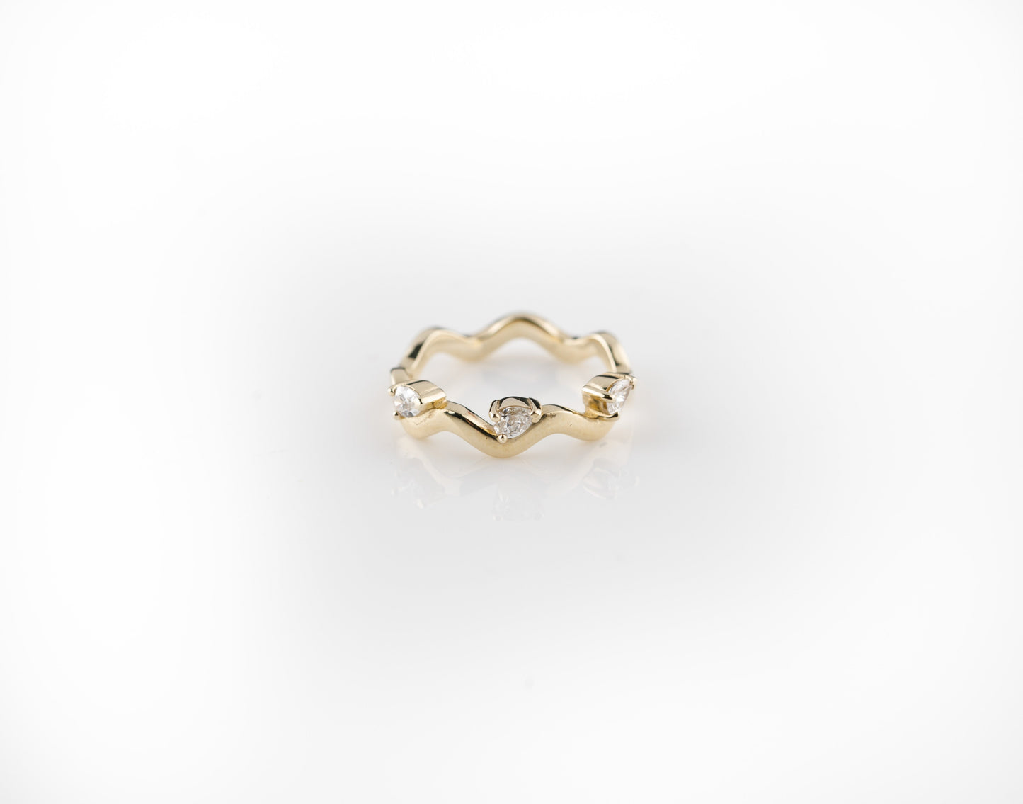 Wave Style Pear Diamond Ring