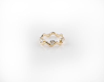 Wave Style Pear Diamond Ring