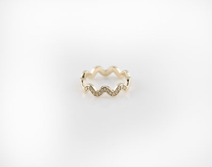 Wave Style Diamond Ring