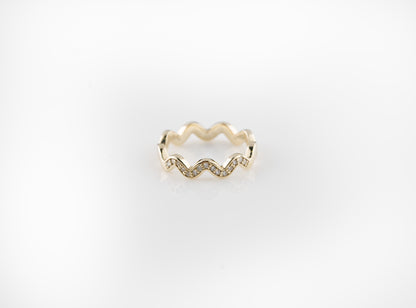 Wave Style Diamond Ring